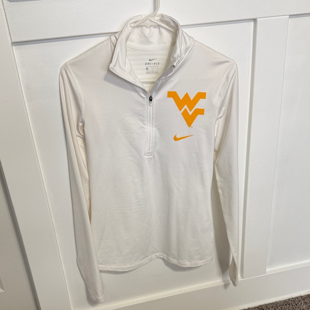 Nike White Quarter-Zip with Orange Accents
